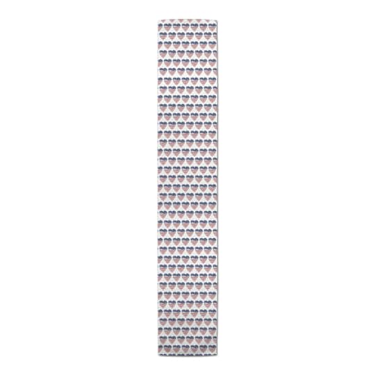 American Flag Hearts Outdoor Table Runner